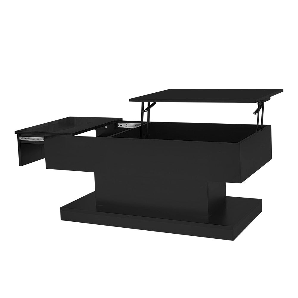 Tavolino da Caff¨¨ con LED e Piano Sollevabile ¨C MINIMAL ¨C 100x50x45 cm