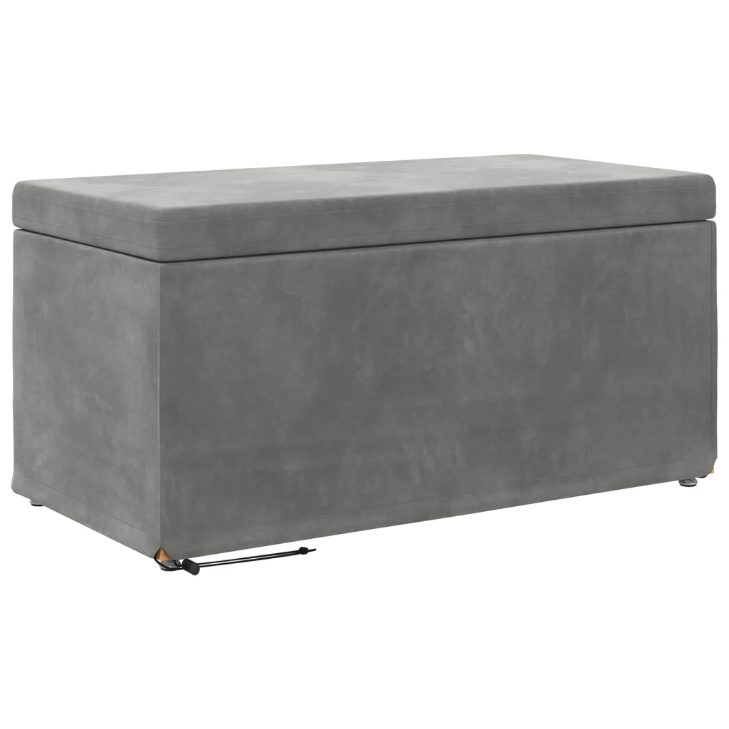 Pouf Grigio scuro Velluto e Legno Ingegnerizzato 876781