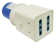 10pz adattatore industriale cee spina industriale/2 prese bipasso 2p+t cod:ferx.vit26438
