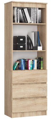 Libreria AKORD R60 Sonoma Quercia 60 cm 3 cassetti 60x35x180 cm