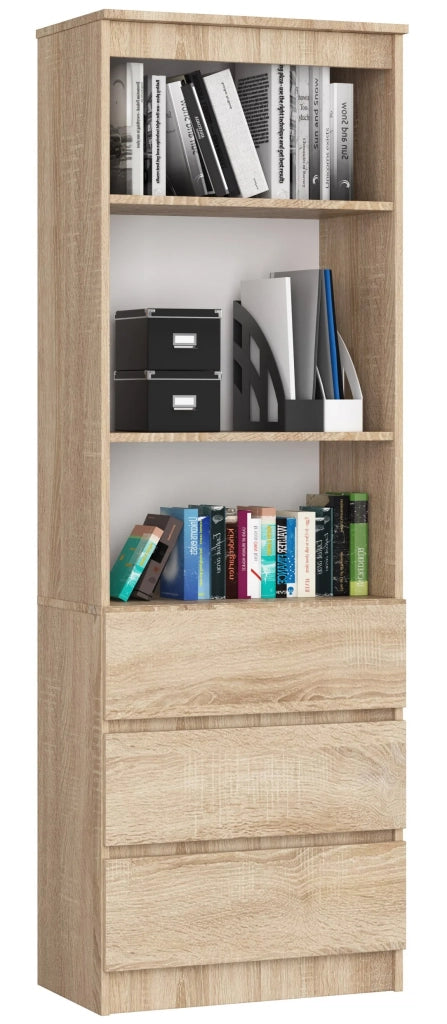 Libreria AKORD R60 Sonoma Quercia 60 cm 3 cassetti 60x35x180 cm