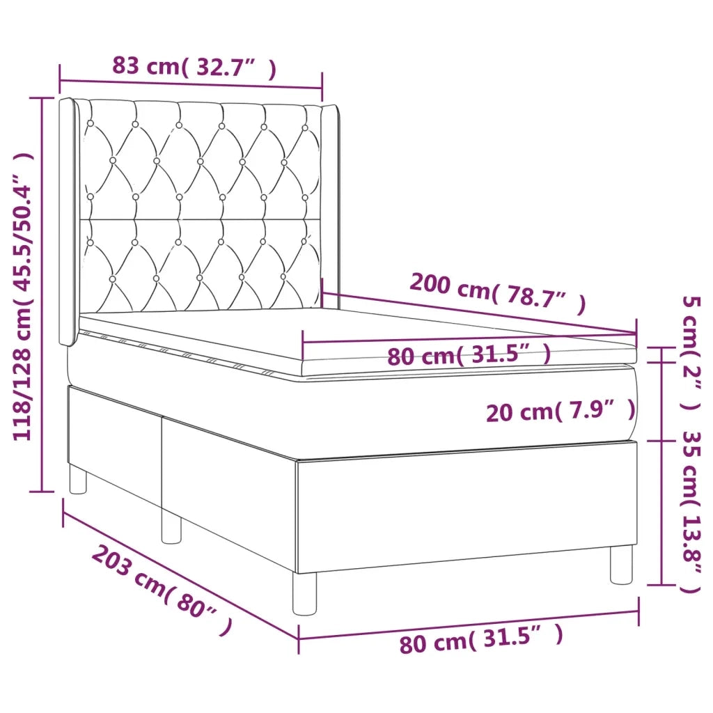 Giroletto a Molle con Materasso Blu 80x200 cm inTessuto 3132191