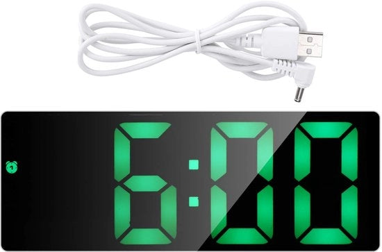 Orologio multifunzionale elettronico - Display LED digitale - Alarme con temperatura e data - Formato compatto - Batteria e alimentazione USB