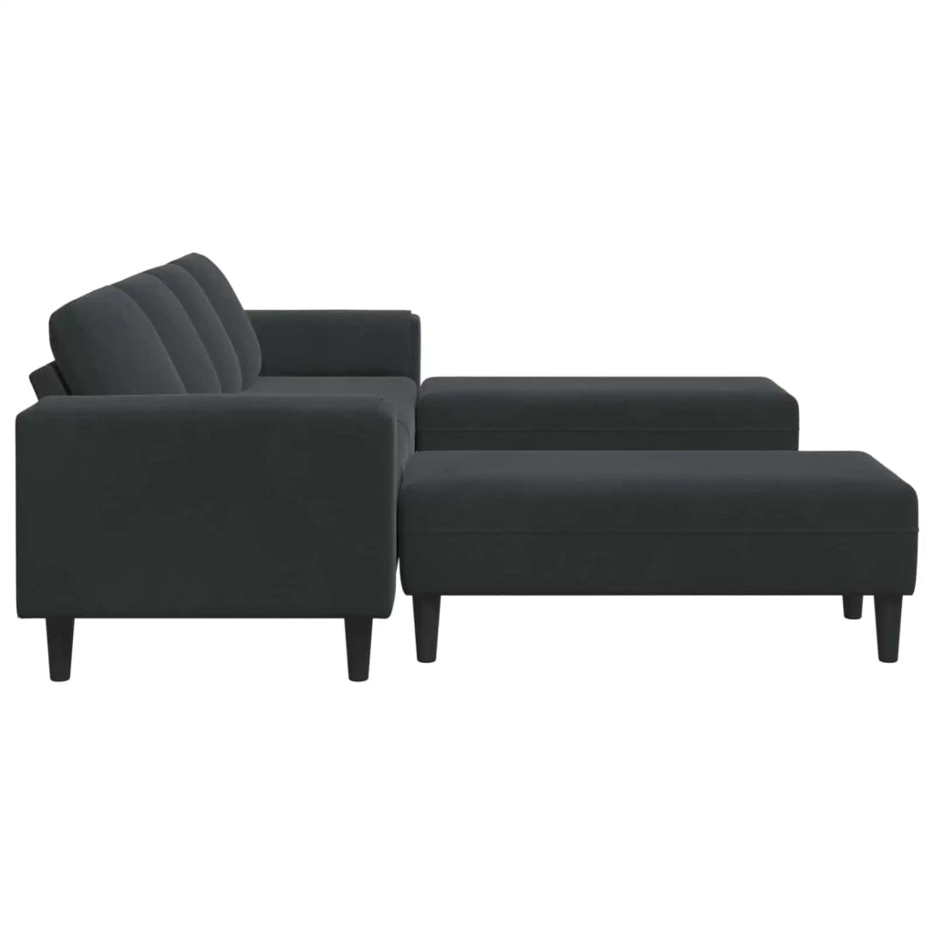 Divano per Soggiorno 3 pcs Nero 250 x 188 x 76 cm 3335127