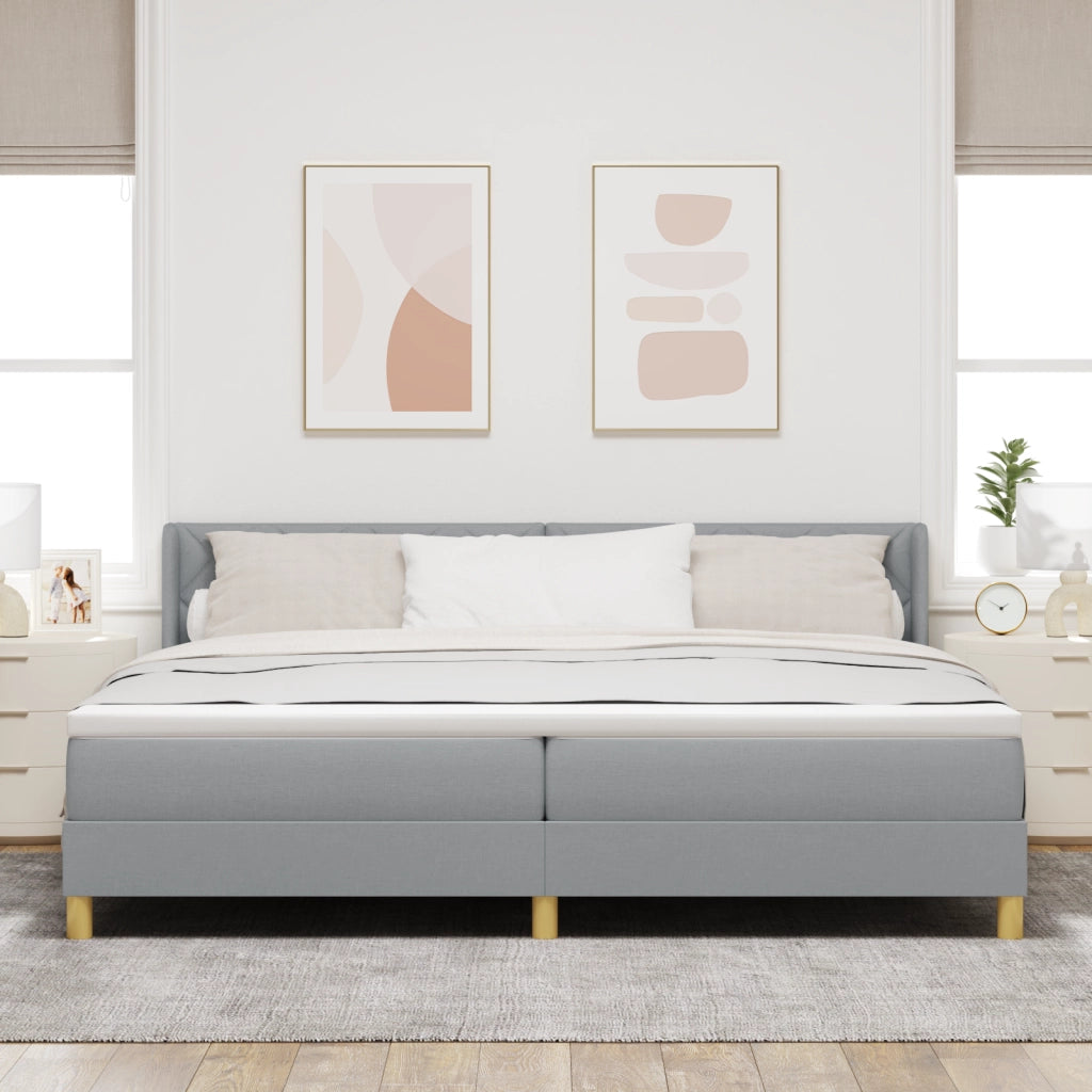 Letto con box spring e materasso grigio chiaro 200x200 cm