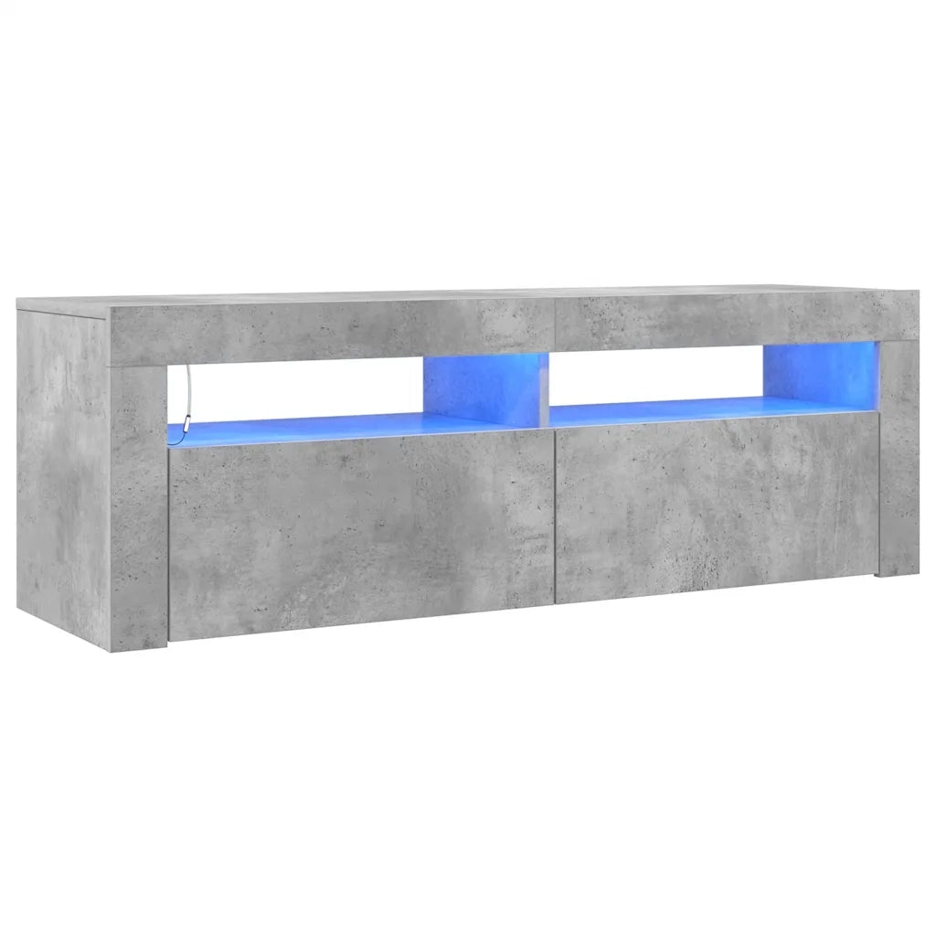 Mobile Porta TV con Luci LED Grigio Cemento 120x35x40 cm 804314