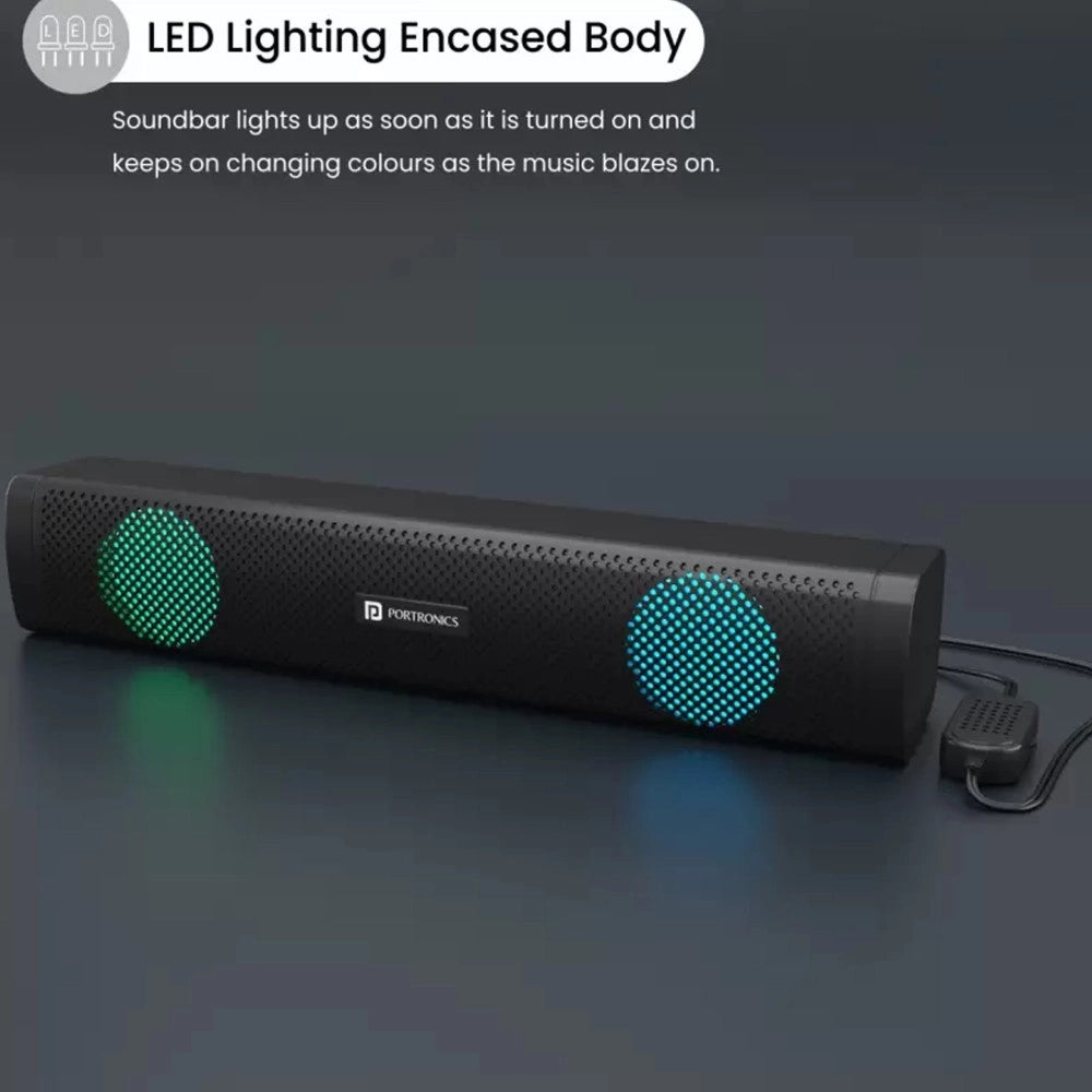 Trade Shop - Casse Audio Soundbar Aux Usb Speaker Altoparlanti Con Luce Rgb Per Pc Notebook -