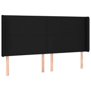 Testiera | Testata ad Orecchio Nera 203x16x118/128 cm in Tessuto