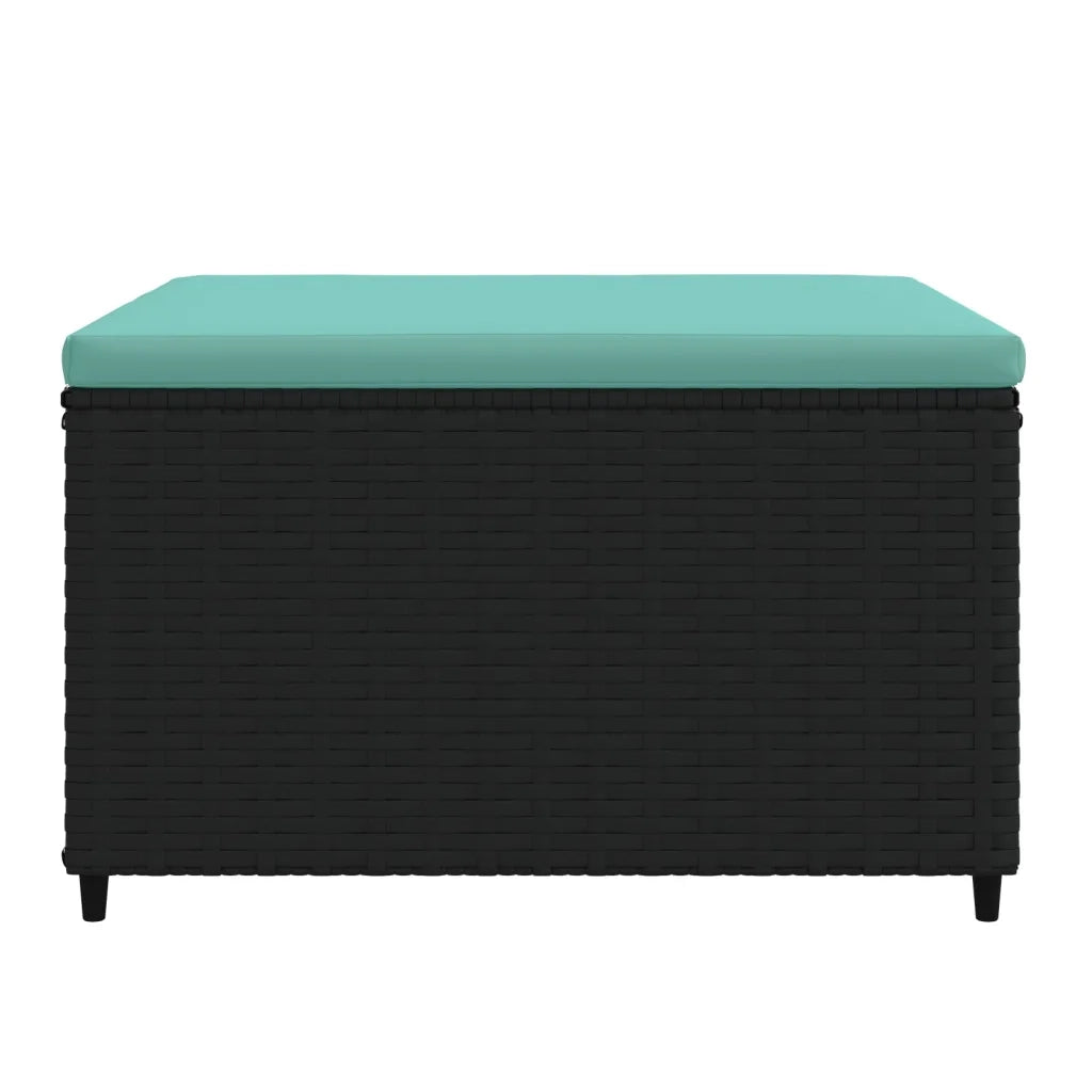 Poggiapiedi da Giardino con Cuscino in Polyrattan Nero CFW9878616