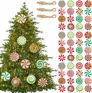 Decorazioni per albero di Natale in 48 pezzi con filo per decorazioni festive per interni e esterni.