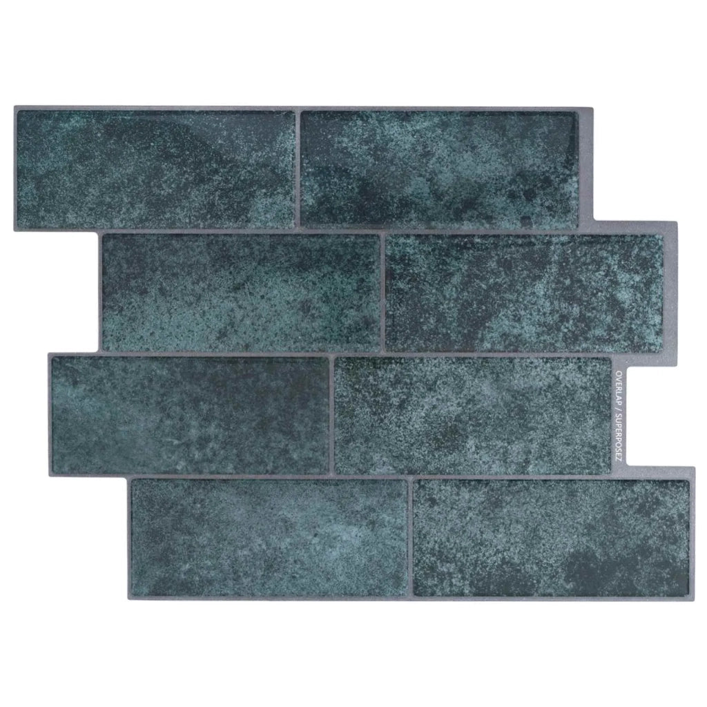 Piastrella subway 10 pz Blu Verde 29 x 21 cm Poliuretano e PET CFW6324937