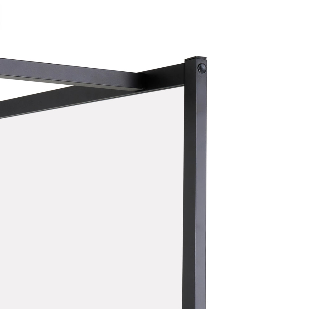 Schermo doccia nero in vetro temperato telaio in alluminio 90 x 195 cm Walk In Wet Room Bagno Doccia