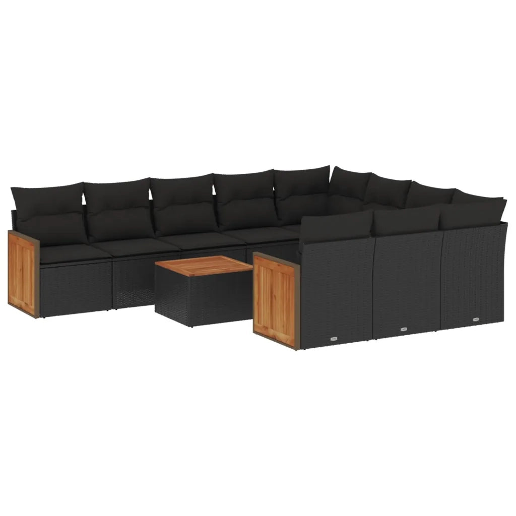 Set Divani da Giardino 11 pz con Cuscini in Polyrattan Nerocod mxl 114214