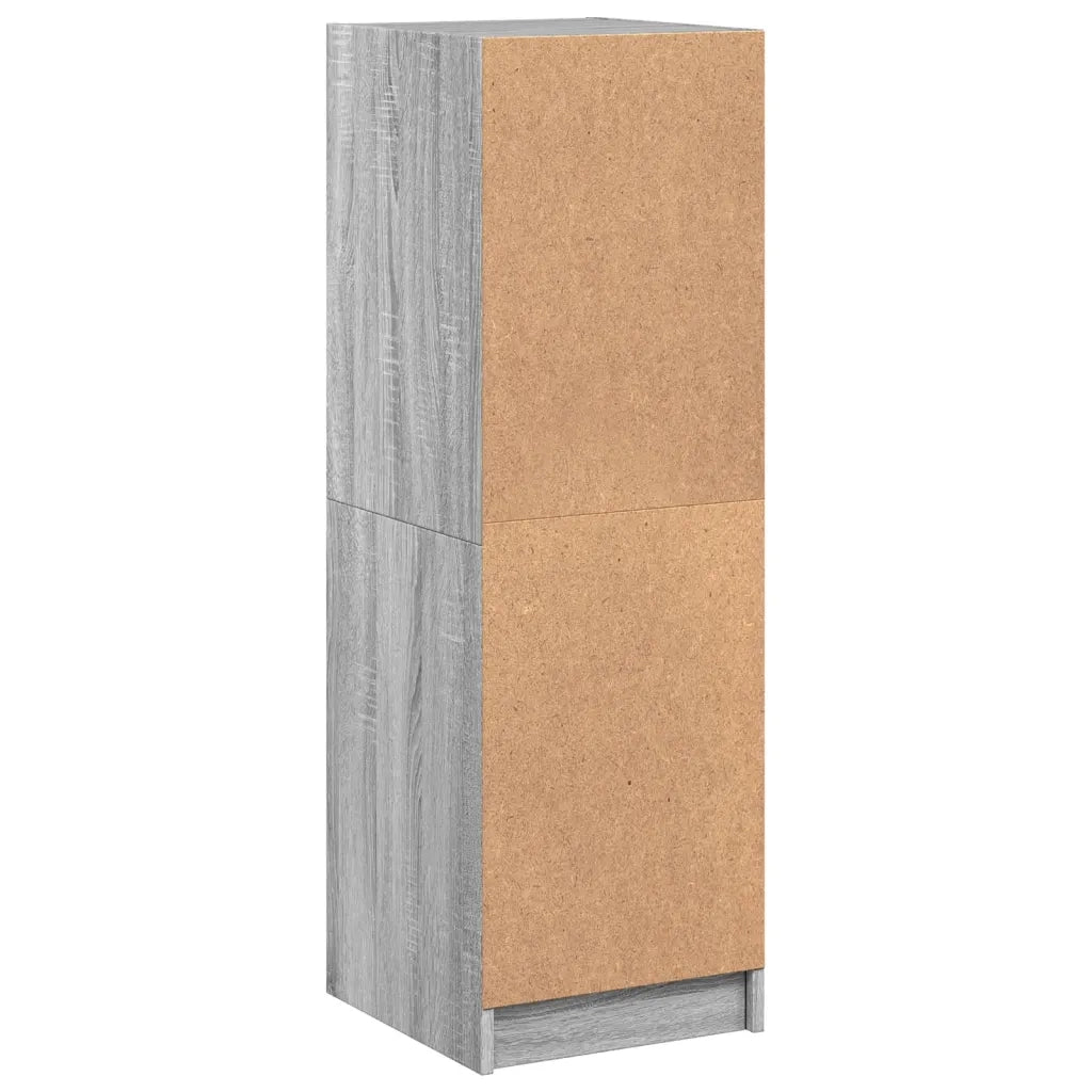 Credenza con Ante in Vetro Grigio Sonoma 35x37x109 cm