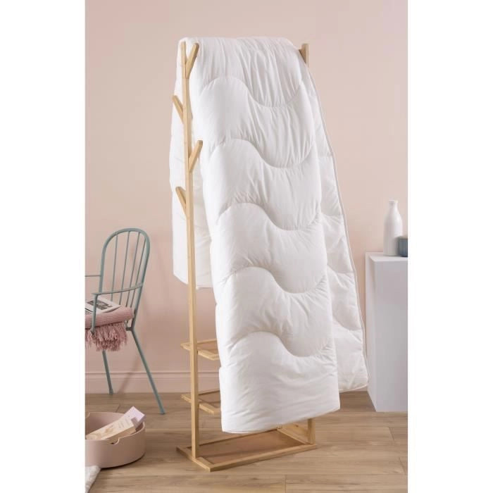 Piumino 140x200 cm DODO CHAMPS DE LIN - Caldo - 450G/m - Piumino 1 persona - Morbido e caldo - Antiacaro Antibatterico - Bianco
