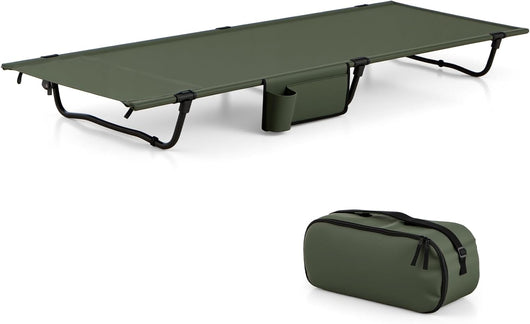 Brandina da Campeggio, Letto Pieghevole e Portatile con Tasca Laterale e Borsa da Trasporto, Lettino con Struttura in Metallo per Viaggio e Spiaggia, Portata 150 kg