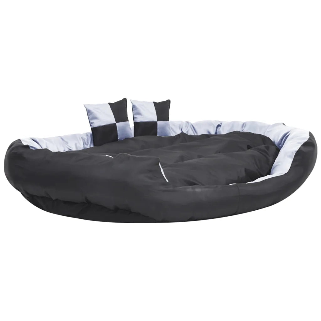 Cuscino per Cani Reversibile Lavabile Grigio Nero 150x120x25 cm 171210
