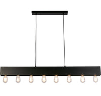 Lampadario Industrial-Nordico Pianoforte Acciaio Nero 8 Luci E27
