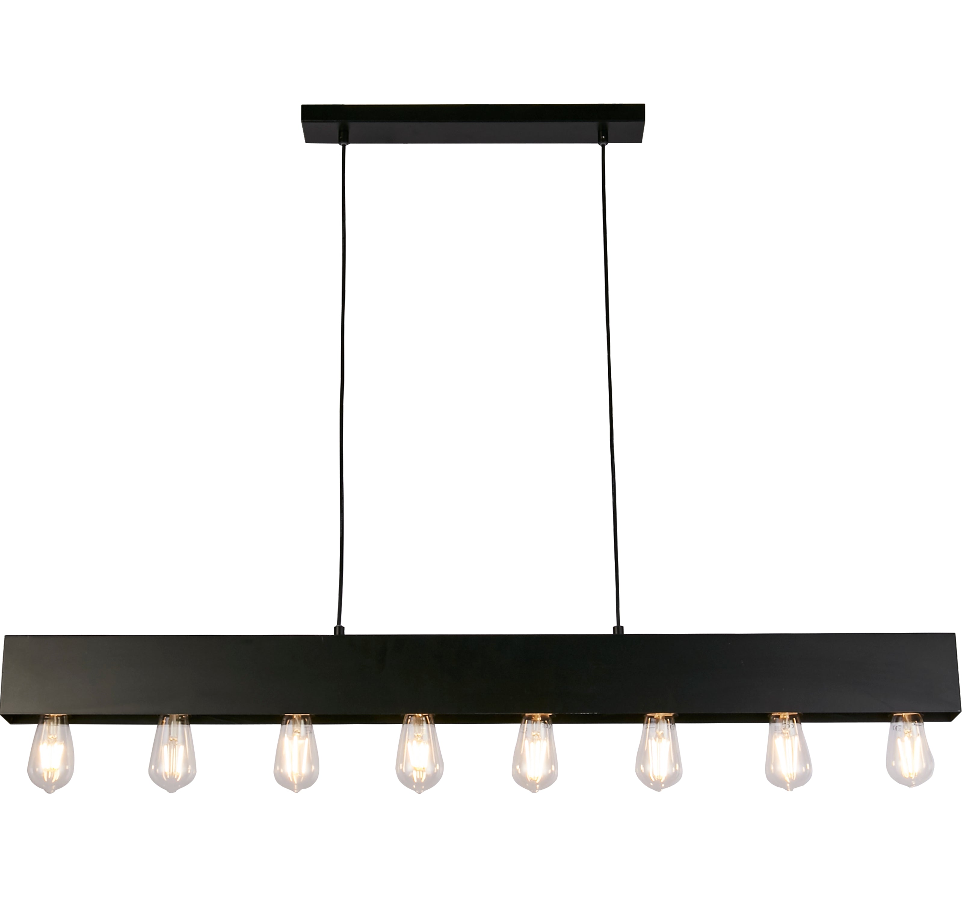 Lampadario Industrial-Nordico Pianoforte Acciaio Nero 8 Luci E27