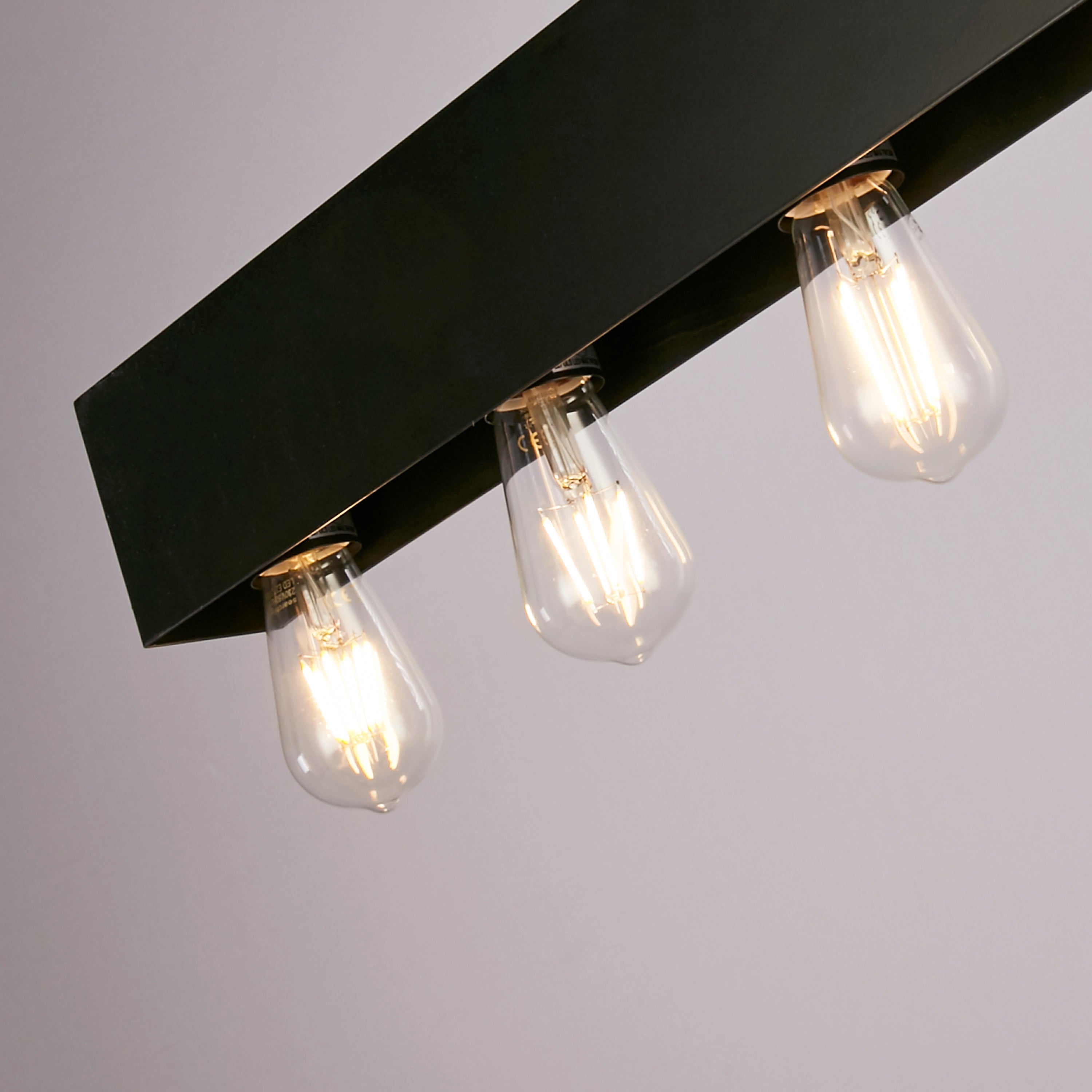 Lampadario Industrial-Nordico Pianoforte Acciaio Nero 8 Luci E27