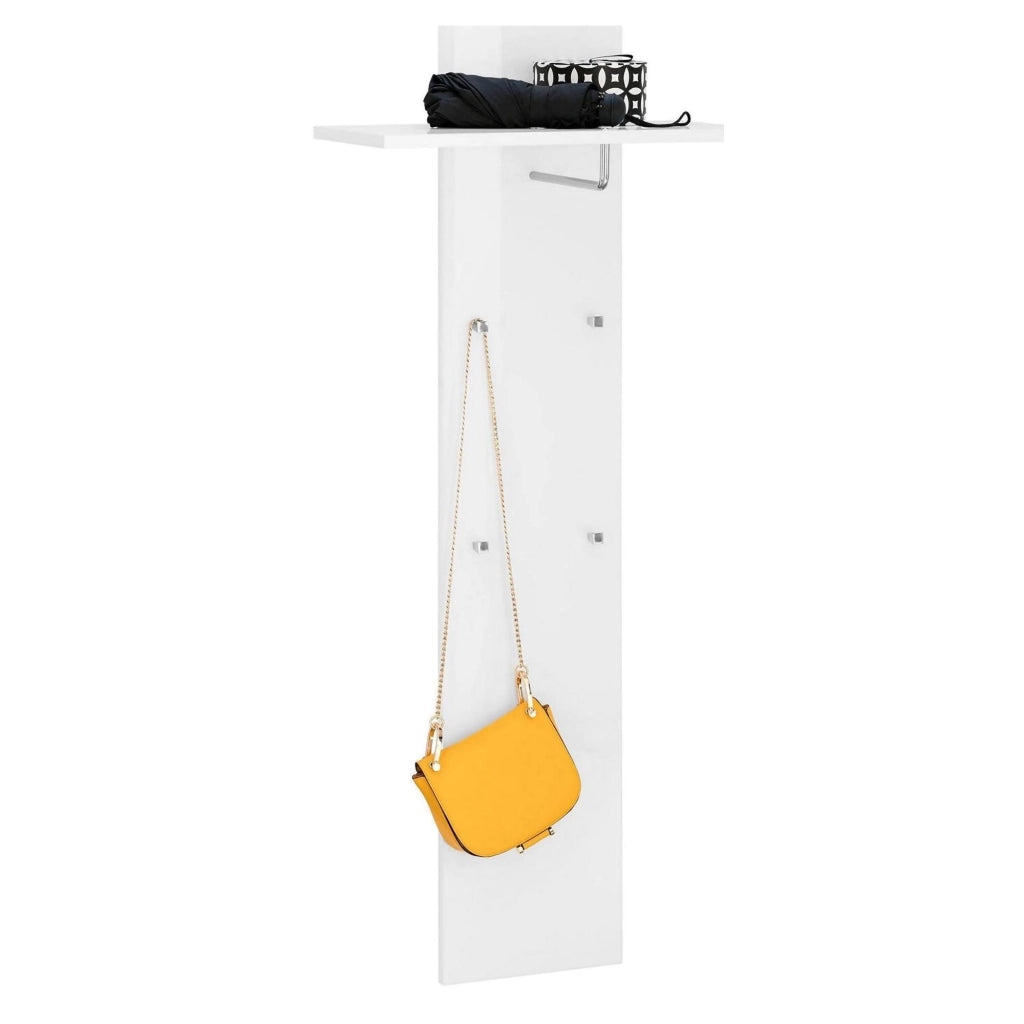 Etesia, Mobile da Ingresso un Ripiano, 50x27x140h cm Bianco Lucido