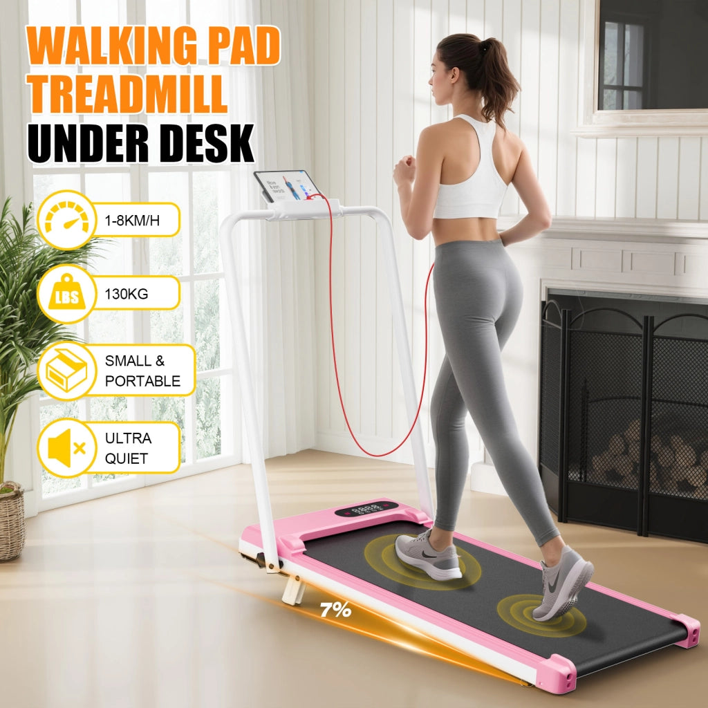 Tapis roulant, inclinazione del 7%, tapis roulant elettrico pieghevole 3 in 1, 2,5 CV, 8 km/h, telecomando, compatto e portatile