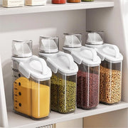 Contenitore di conservazione aereodinamico per snack - 2,8L - 95oz - grande contenitore di conservazione di alimenti secchi con cucchiaio graduato e misurino per cereali - riso - BPA libero dispensatore di plastica - 1 pezzo
