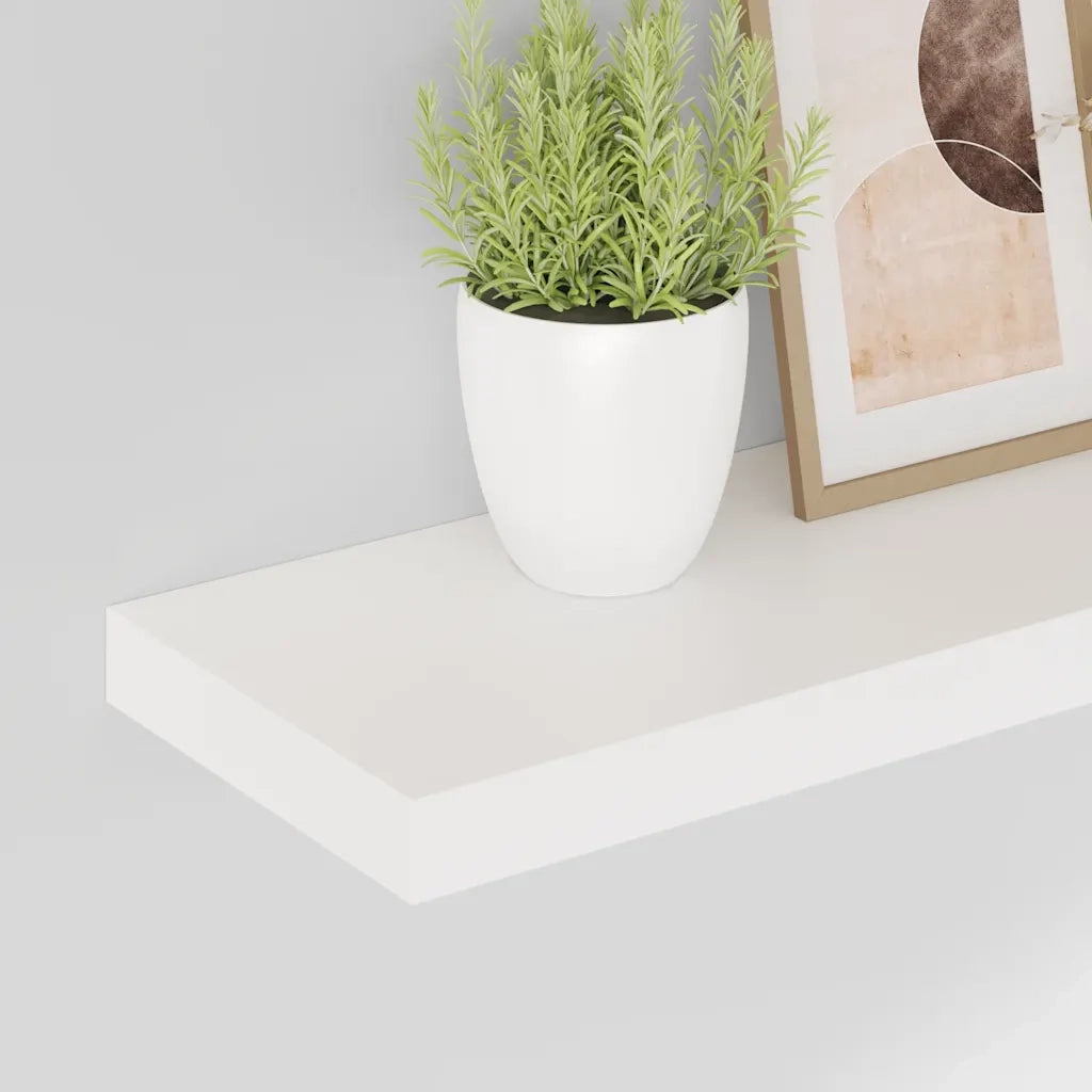 Scaffali a Parete 2 pz Bianco Lucido 60x23,5x3,8 cm in MDF 323749