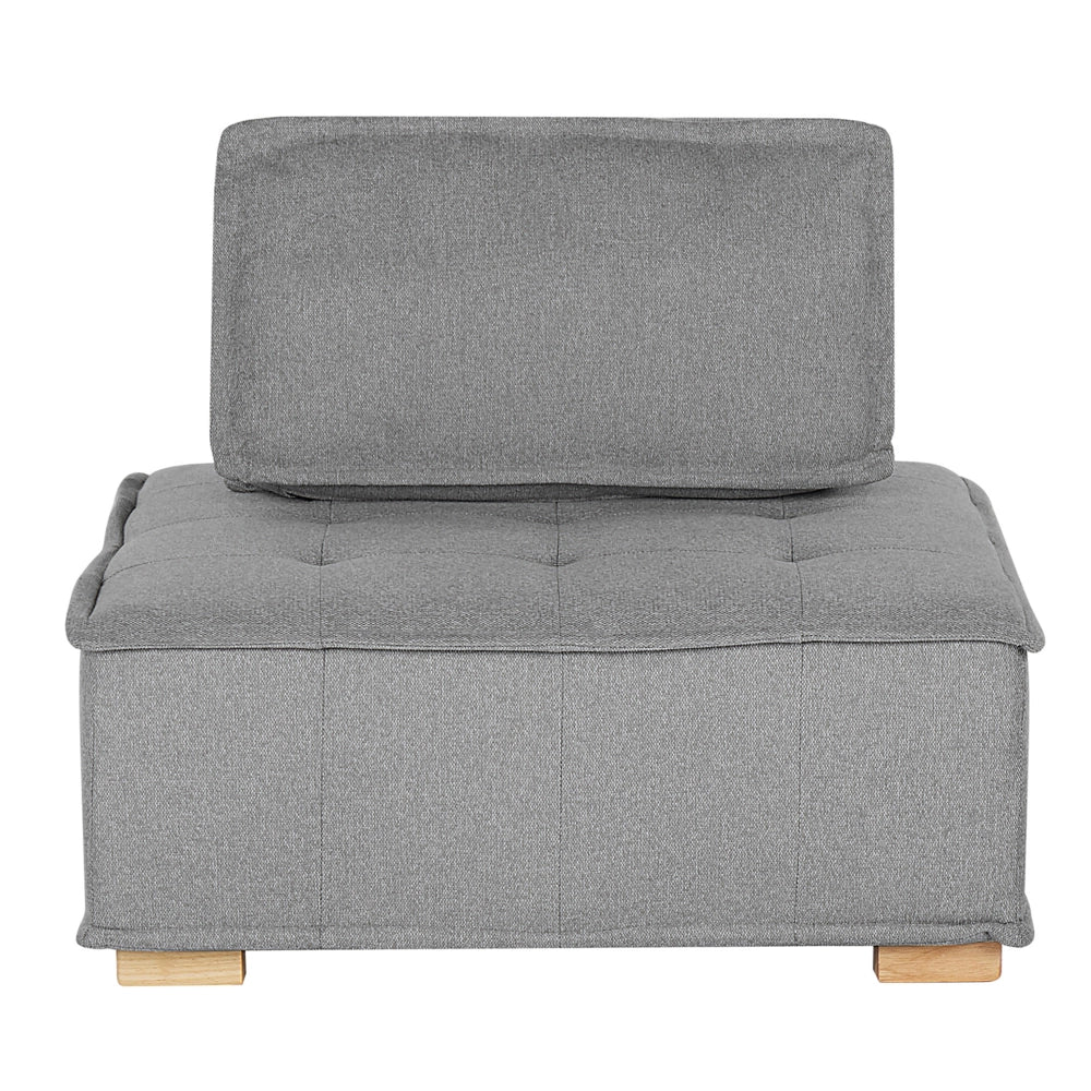 Divano Angolare Tessuto Poliestere Grigio 300 x 200 cm Imbottito 4 Posti Modulare A Forma Di L Scandinavo Moderno
