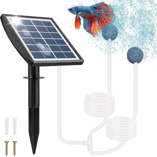 Illuminatore solare per vasca con batteria 2200 mAh - Pompa d'aria efficiente per vasca e acquario