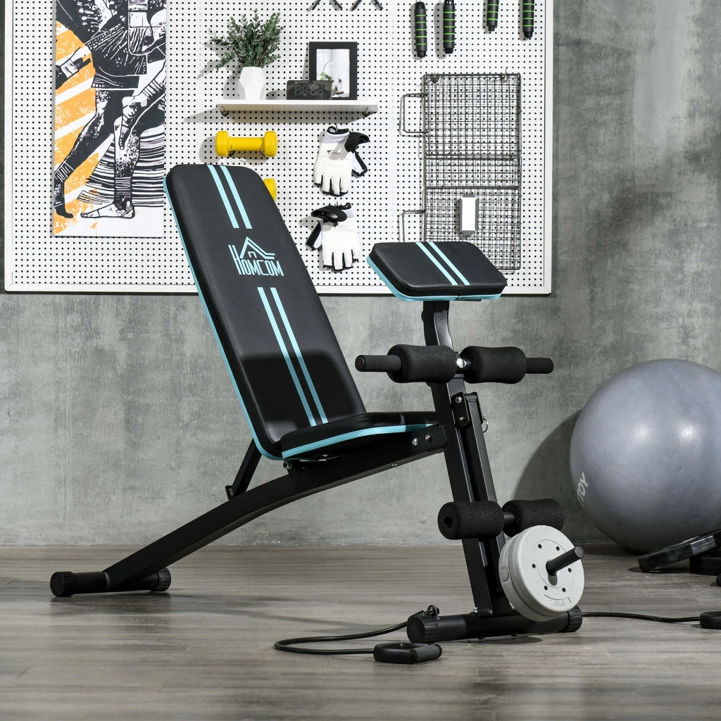 Panca da allenamento pieghevole con schienale regolabile ¨C zephmum ¨C Blu