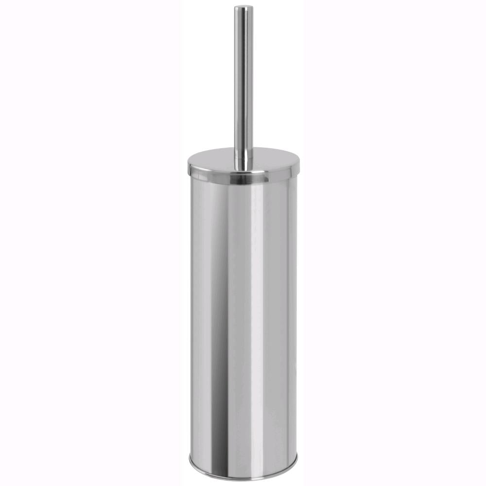 Porta Scopino da Pavimento per Bagno in Acciaio Cromato Lucido per WC