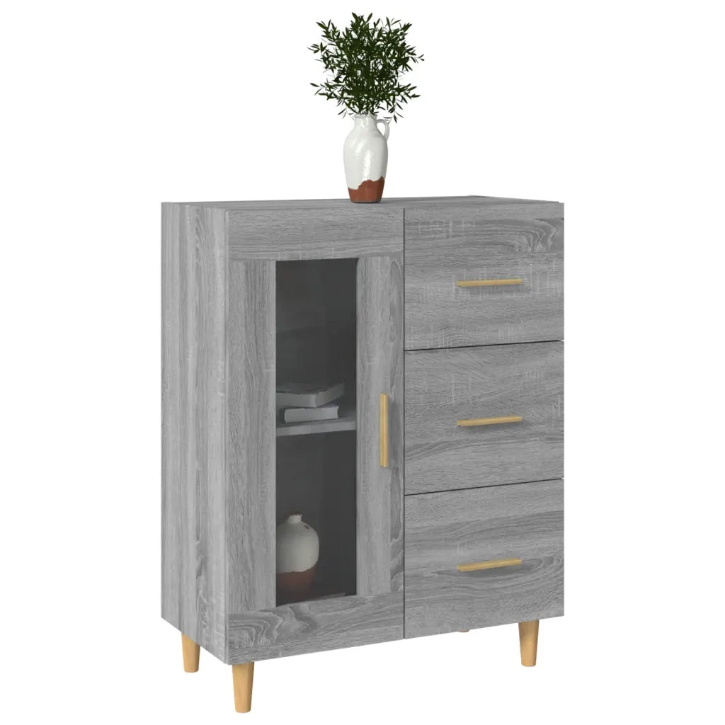 Credenza Grigio Sonoma 69,5x34x90 cm in Legno Multistrato 817364