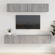Set di Mobili Porta TV 5 pz-Set di 5 Credenza per TV Grigio Sonoma in Legno Multistrato 114119