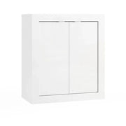 Mobile da bagno ISORA – 2 porte, 2 scaffali – Bianco lucido laccato – Design moderno
