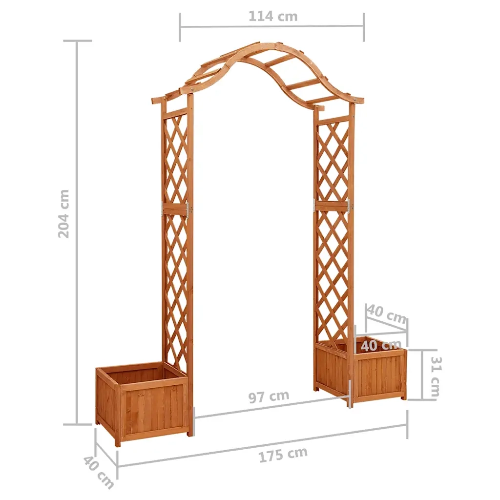 Pergola da Giardino con Fioriera in Legno Massello di Abete CFW2091944