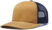 Cappello Trucker per Uomo - Cappello da Baseball per Uomo Respirante - Cappello da Baseball per Uomo e Cappello da Baseball per Donna - Tessuto Biscotto e Blu Marina Mesh