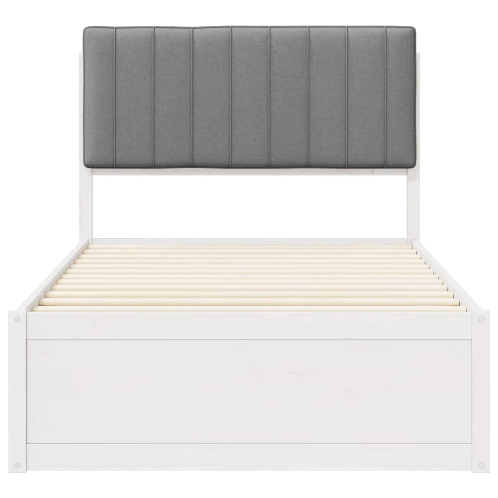 Letto con Testiera Rivestita Grigio chiaro 100 x 200 cm 877793