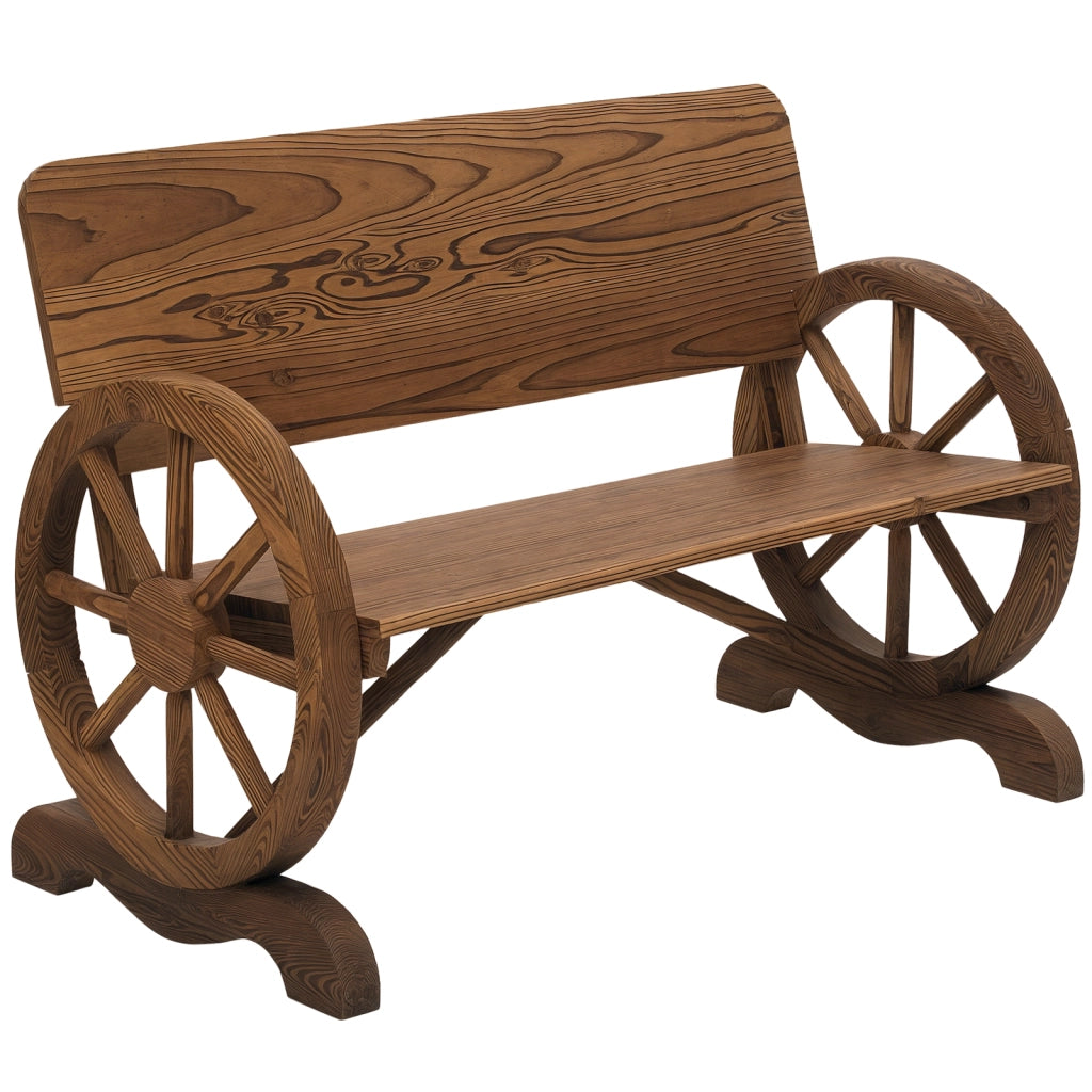 Panchina da Giardino 2 Posti con Braccioli ¨C zephmum ¨C Legno Massello Marrone 114x58x80 cm