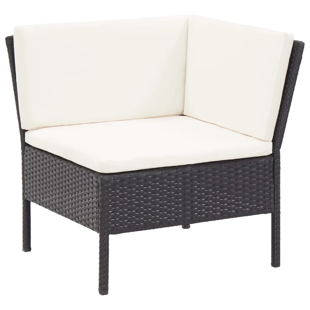 Set Divani da Giardino 8 pz con Cuscini in Polyrattan Nero cod mxl 38585