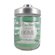 BARATTOLO HOME IN VETRO CON FANTASIA E SCRITTA HOME IN COLORAZIONE VERDE CON TAPPO 800 CC