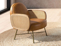 Poltrona in pelle marrone