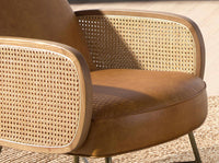 Poltrona in pelle marrone