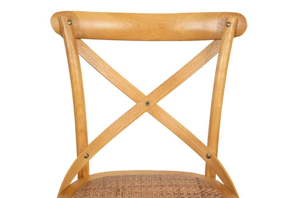 Biscottini Sedia Thonet in massello di frassino e seduta rattan finitura rovere 46x42x86 cm
