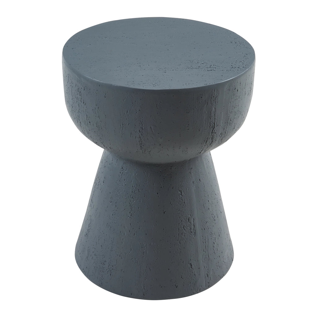 Tavolino Rotondo Oulvepijanse in Calcestruzzo Leggero Design Torre 51xØ40 cm Grigio Scuro [en.casa]