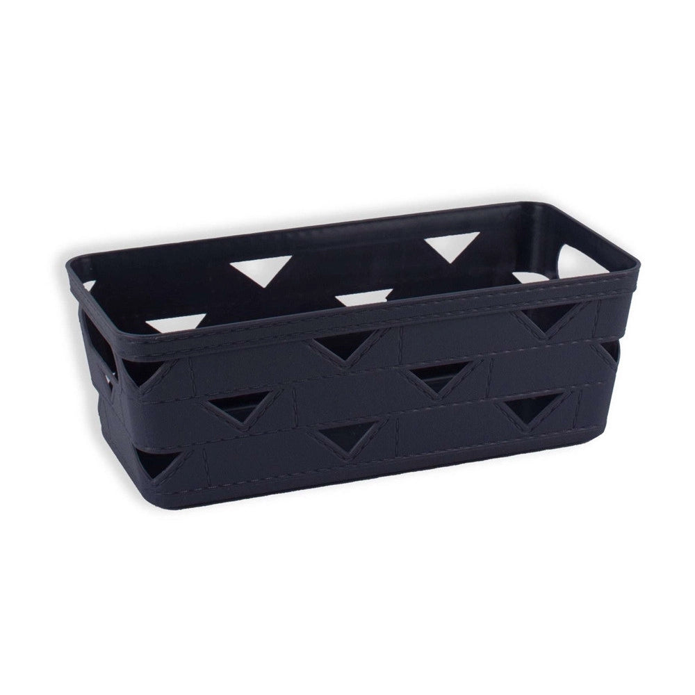 Trade Shop - Set 2 Pz Cestino Porta Tutto Oggetti Organizer Rettangolare 25.3x12.3x9 Cm 10714 -