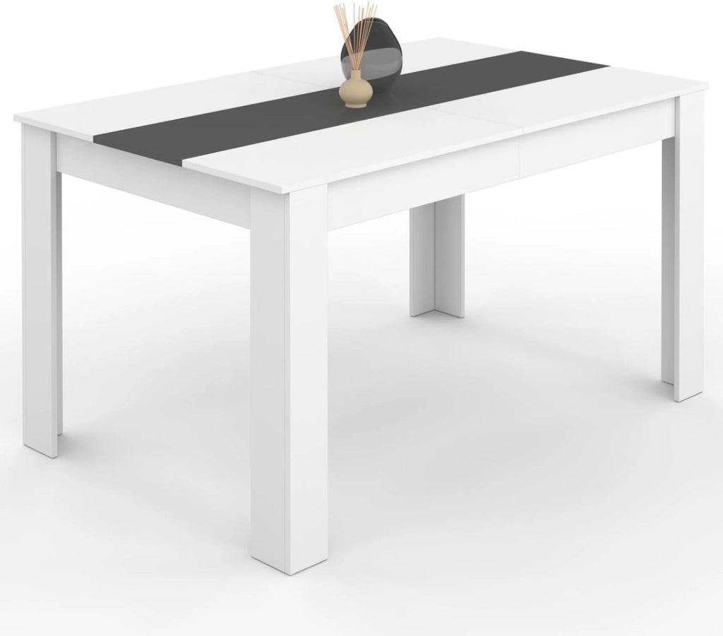 GEORGIA Tavolo da pranzo rettangolare per 6 persone bianco e grigio 140 x 80 cm