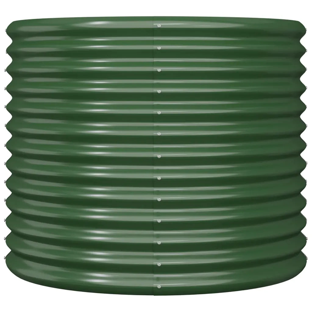 Fioriere | Cassetta per fiori | Vaso da Giardino Acciaio Zincato 80x80x68 cm Verde