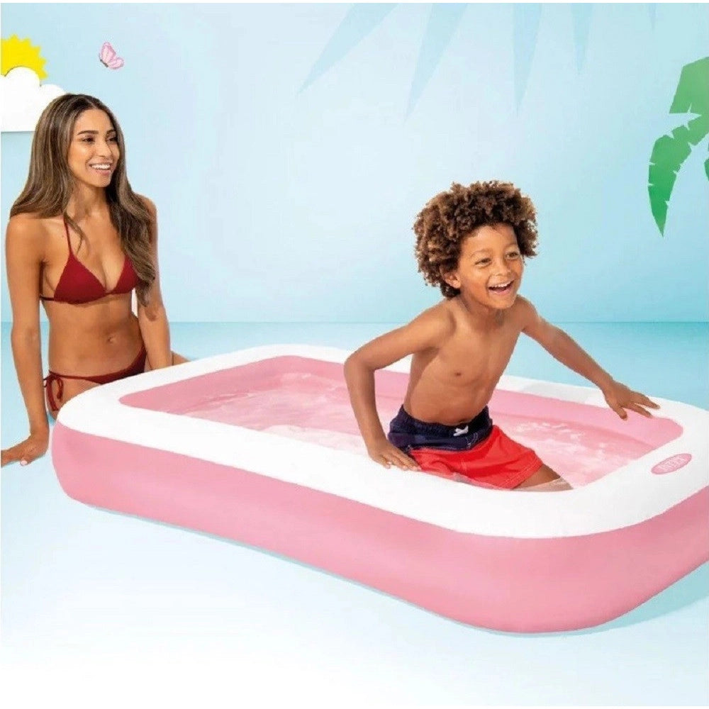 Trade Shop - Piscina Gonfiabile Per Bambini Rettangolare Baby 166 X 100 X 25cm Giardino 58423 -