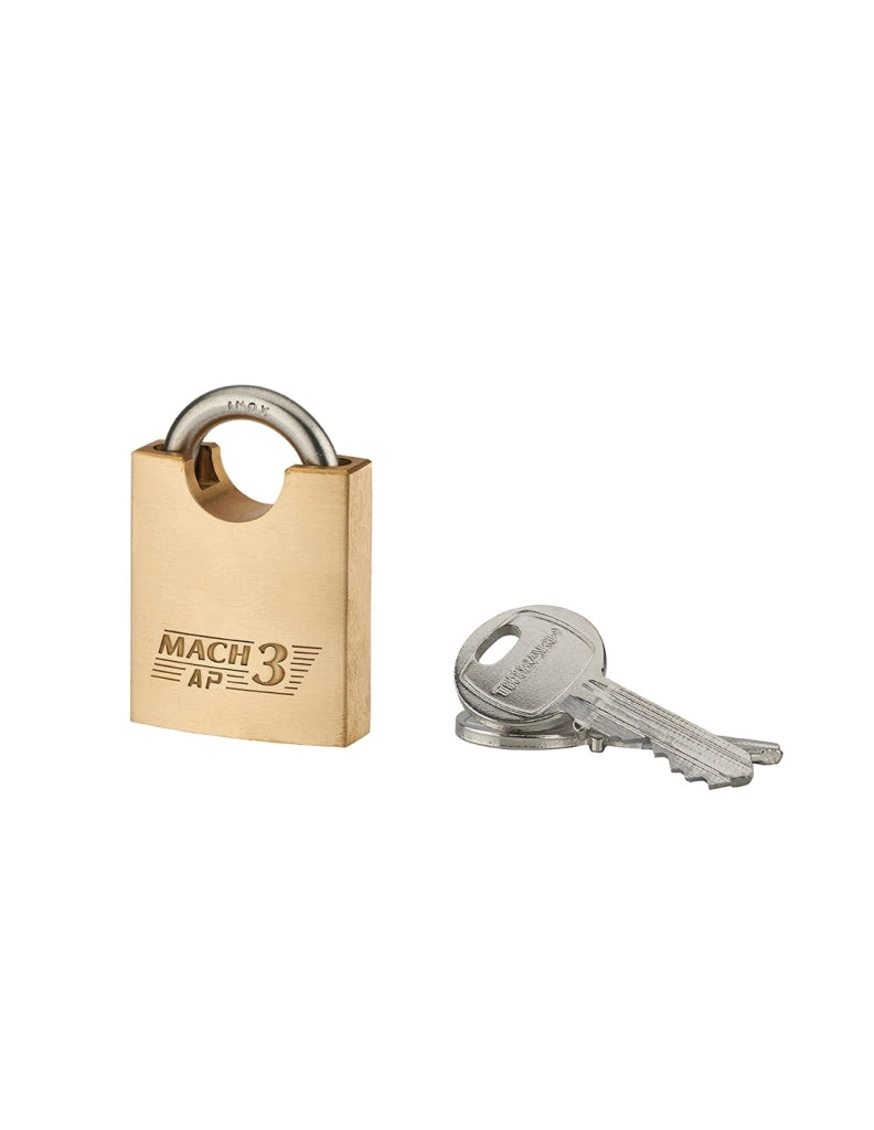 Lucchetto MACH 3 40 mm, arco alto inox Ø 6 mm, anticorrosione, 3 chiavi – THIRARD